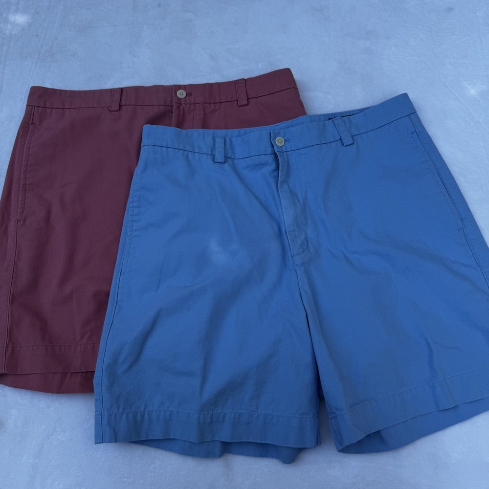 Vineyard Vines Shorts Mens 36 Blue Red Classic Fit Chino Golf Casual Cotton Pair
